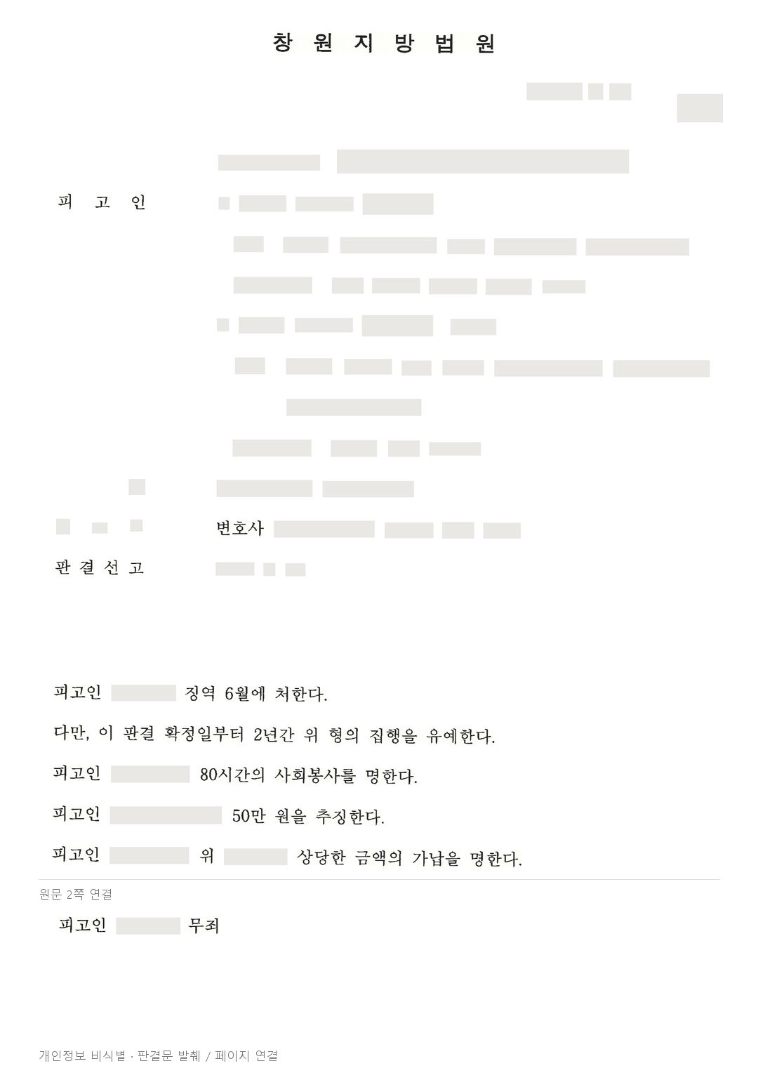 성매매 단속 이력 있는 건물을 다시 임대했다면? 임대인 무죄 사례 · 개인정보를 가린 판결문